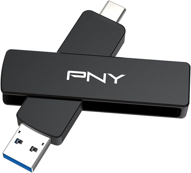 PNY 256 جيجابايت ديو لينك V3 USB 3.2 الجيل 2 نوع-C و نوع-A OTG فلاش درايف سرعات قصوى قراءة/كتابة 1000/800 ميجابايت/ثانية تخزين خارجي متنقل متوافق مع الهواتف الذكية/الأجهزة اللوحية/الحواسيب المحمولة/الحواسيب المكتبية - Image 5